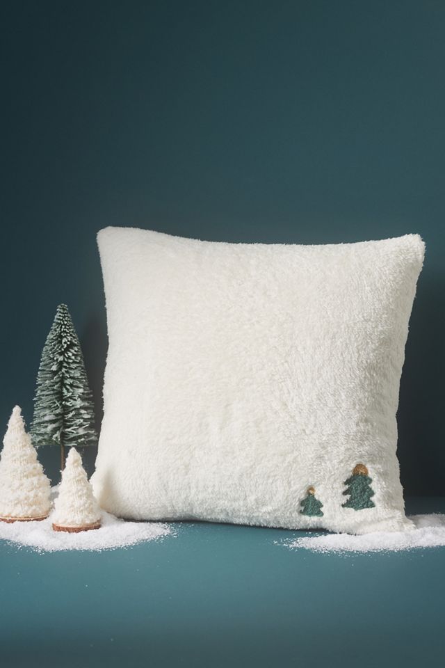 Mila Embroidered Faux-Shearling Pillow #2