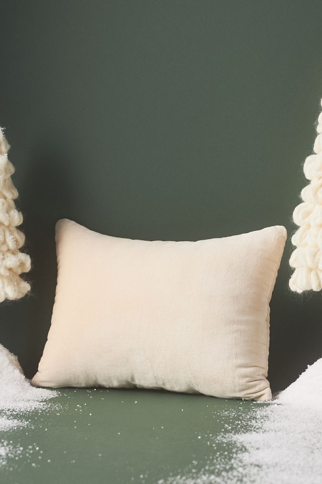 Shayla Festive Text Cotton Velvet Pillow #2