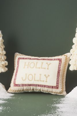 Shayla Festive Text Cotton Velvet Pillow