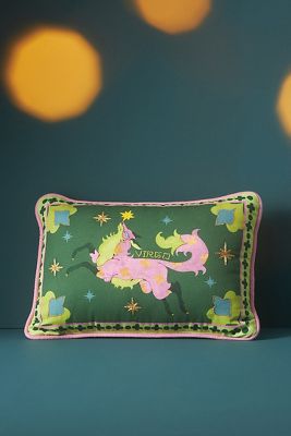 Shop Lou Benesch X Anthropologie Stargazer Cotton Embroidered Mini Zodiac Pillow