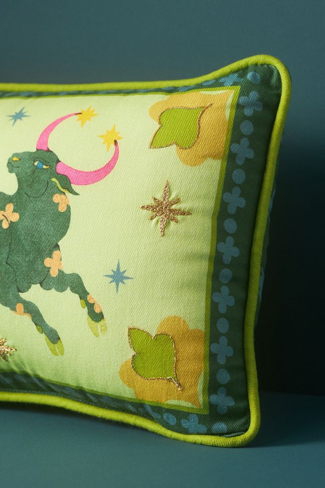 Lou Benesch x Anthropologie Mini Stargazer Embroidered Cotton Zodiac Pillow #2
