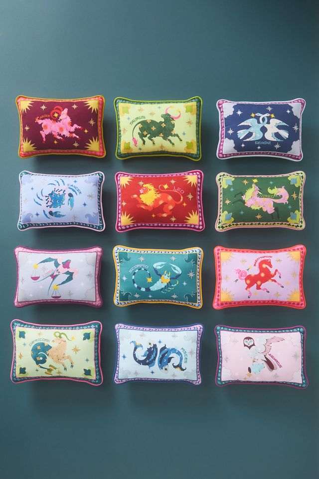 Lou Benesch x Anthropologie Mini Stargazer Embroidered Cotton Zodiac Pillow #3