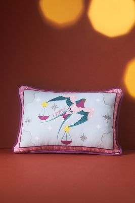 Shop Lou Benesch X Anthropologie Stargazer Cotton Embroidered Mini Zodiac Pillow