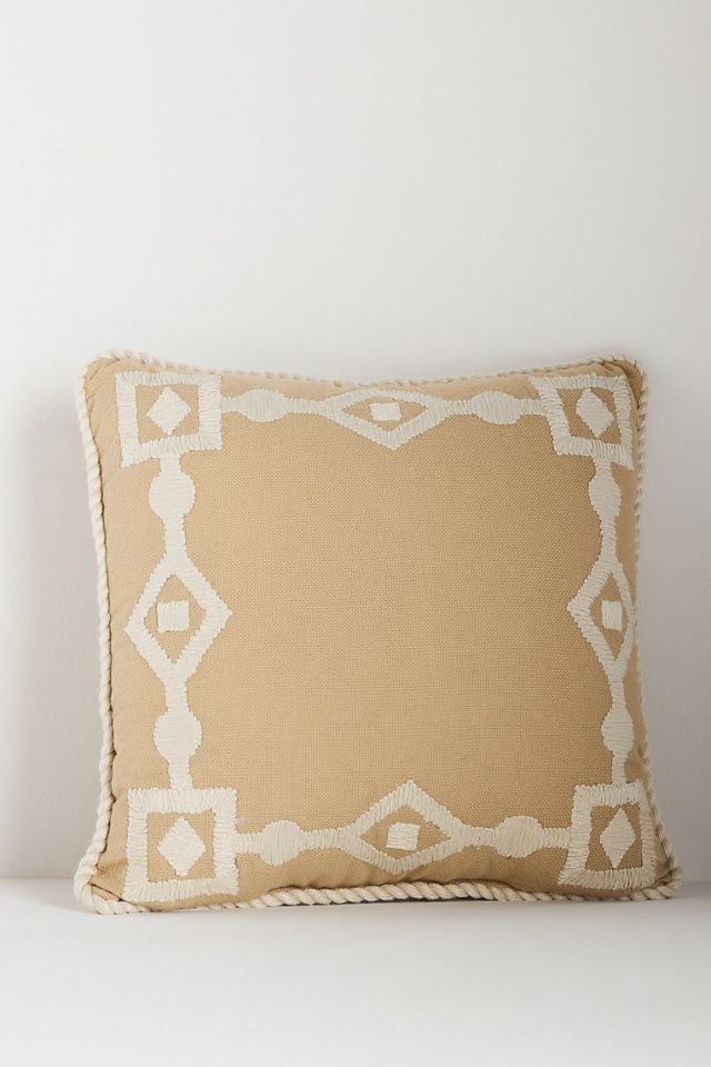 Greek Key Embroidered Indoor/Outdoor Pillow #1