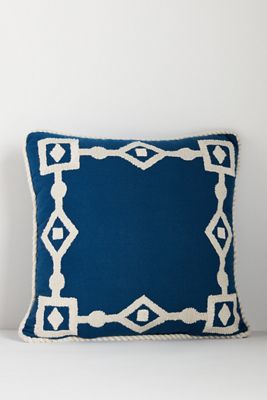 Greek Key Embroidered Indoor/Outdoor Pillow