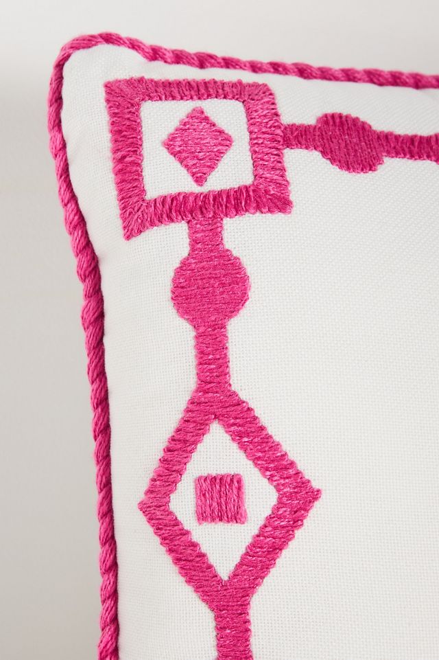 Greek Key Polyester Besticktes Innen-/Außenkissen #3