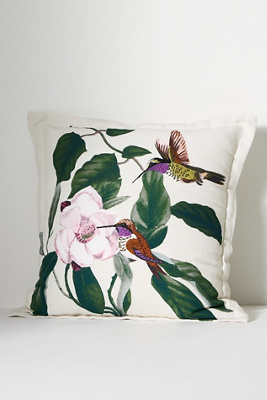 Menagerie Embroidered Cotton & Linen Pillow | AnthroHome
