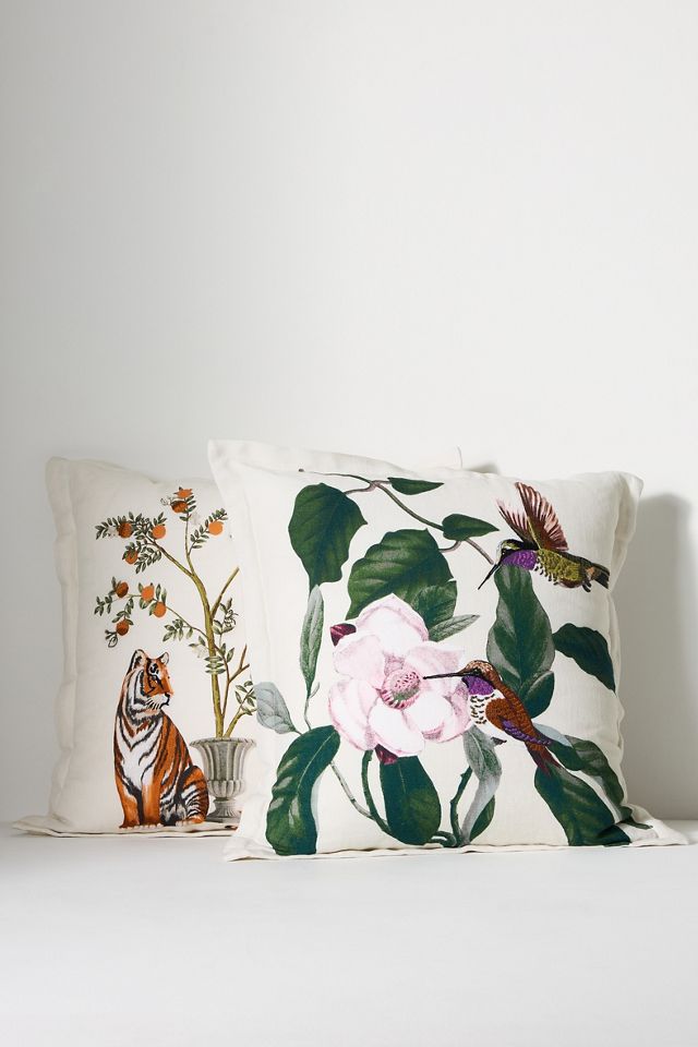Menagerie Embroidered Cotton & Linen Pillow #3