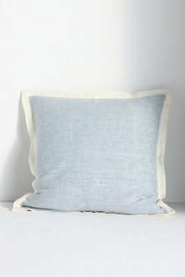Anthropologie Lucy Linen Embroidered Pillow