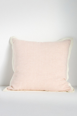 Anthropologie Lucy Linen Embroidered Pillow