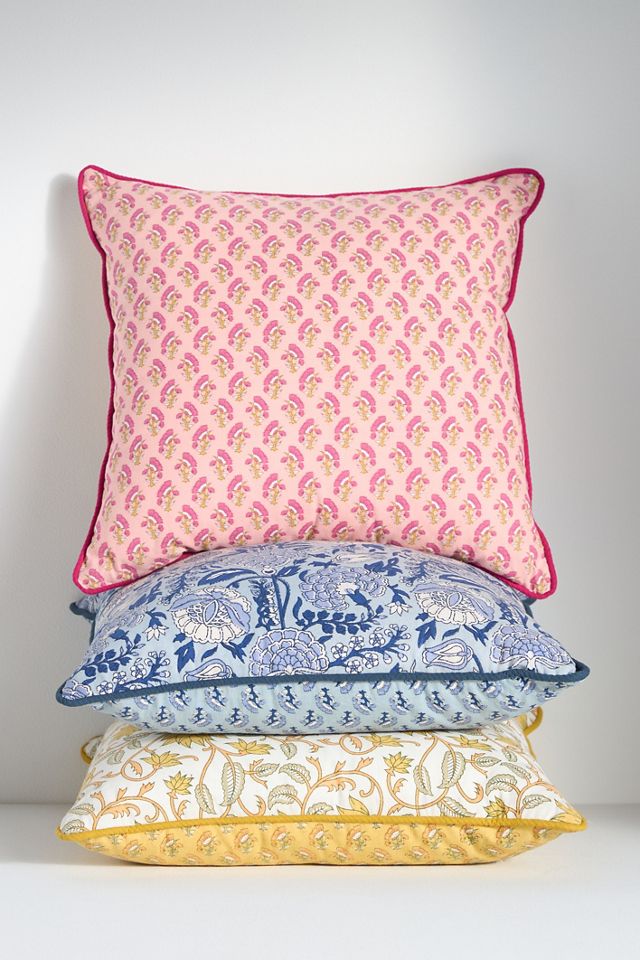 Cotton Mix Print Floral Pillow #1