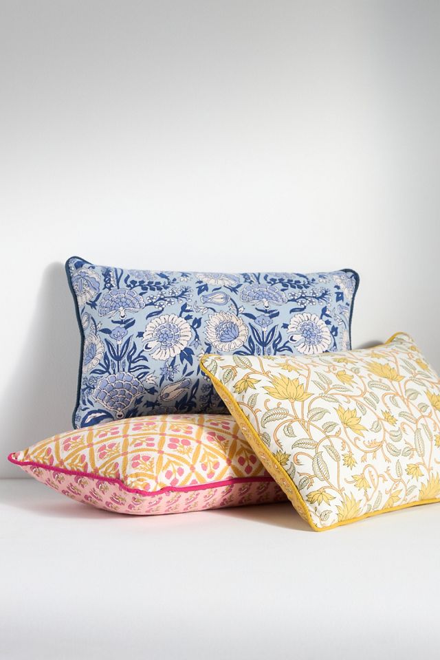 Cotton Mix Print Floral Pillow #2