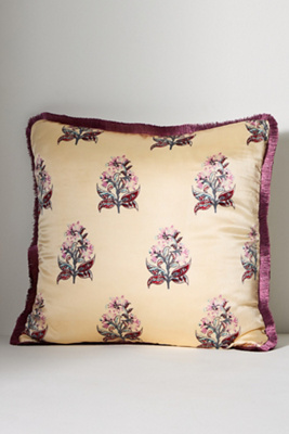 Anthropologie Silk Block Print Pillow