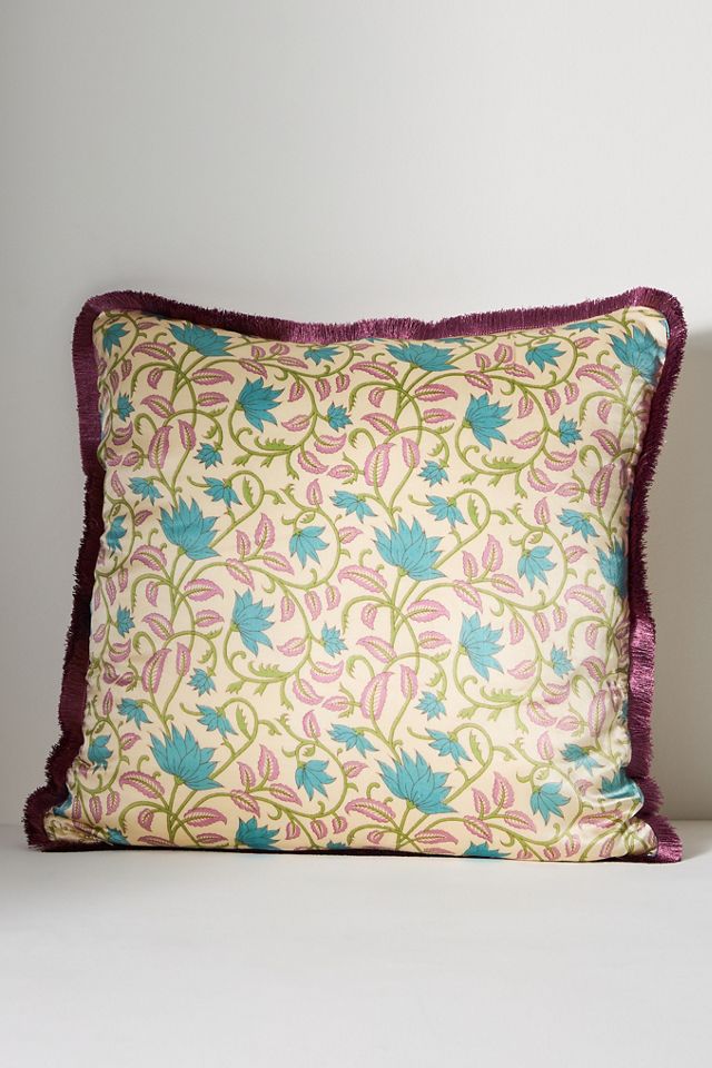 Silk Mix Print Floral Pillow #1