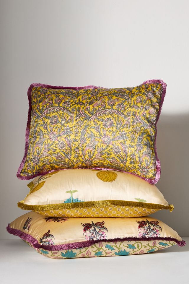 Silk Mix Print Floral Pillow #1