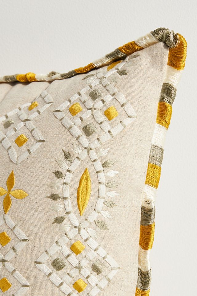 Coussin brodé en coton Georgia #7