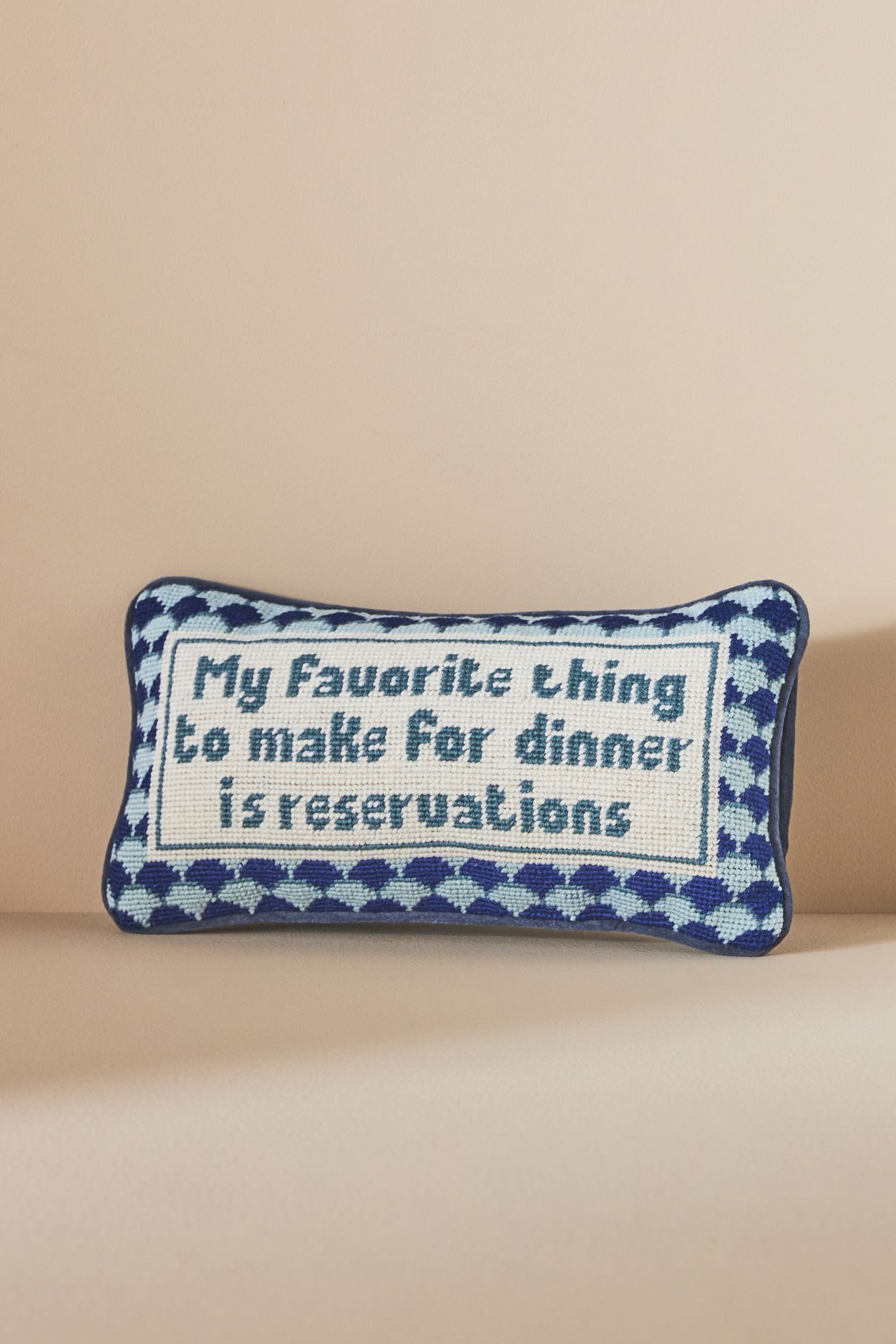 Furbish Studio Petite Needlepoint Pillow - Reservations, Assorted