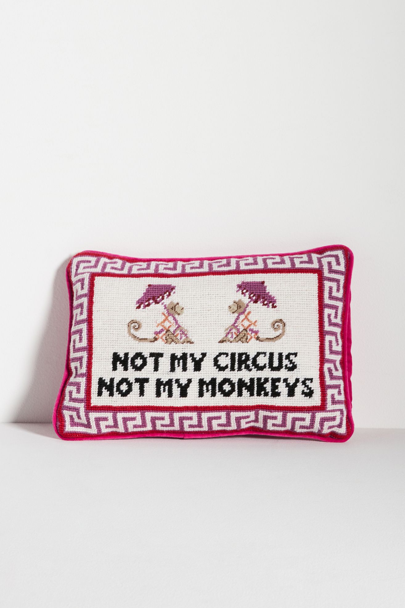 Furbish Studio Petite Needlepoint Pillow - Not My Circus, Standard, Assorted