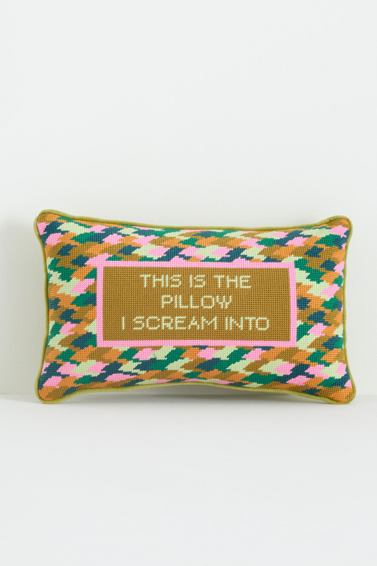 Furbish Studio Petite Needlepoint Pillow - This Is The Pillow I Scream Into, Assorted