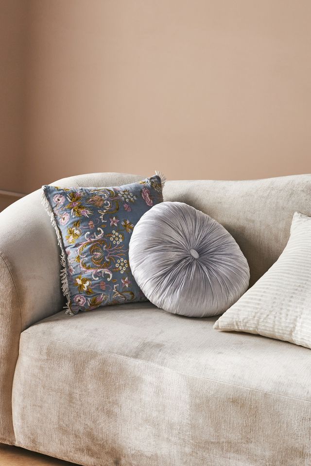 Fiora Ribbed Velvet Pillow | AnthroLiving