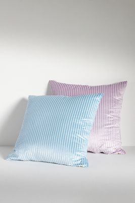 Anthropologie Fiora Ribbed Velvet Pillow In Blue