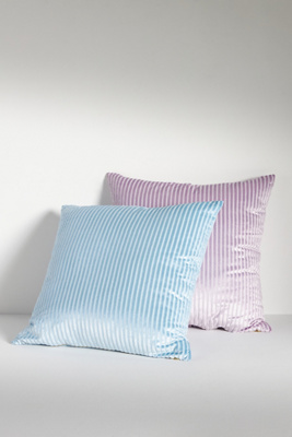 Anthropologie Fiora Ribbed Velvet Pillow In Blue