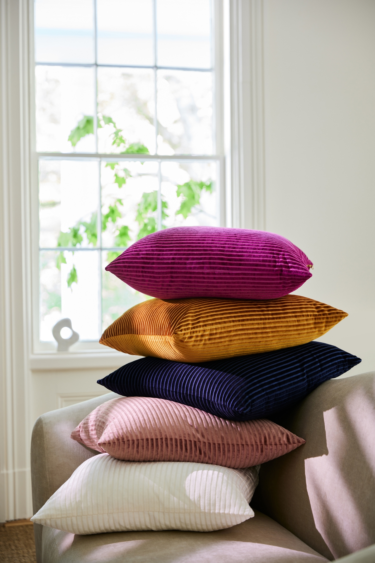 Fiora Ribbed Velvet Pillow