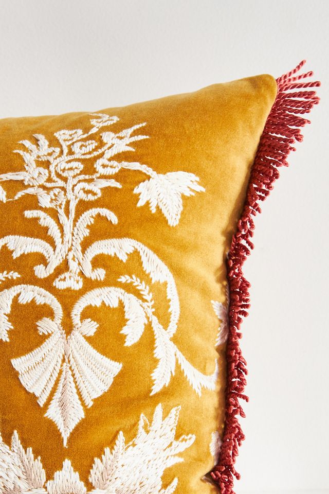 Harlowe Embroidered Velvet Pillow #3