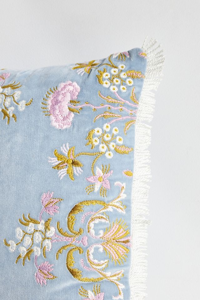 Harlowe Embroidered Velvet Pillow #2