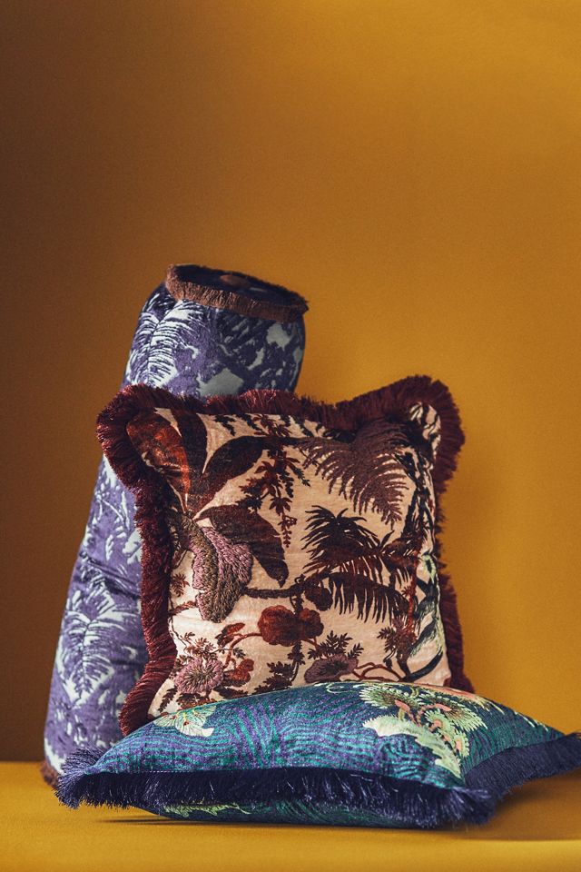 House of Hackney Pampas Fringed Velvet Pillow #7