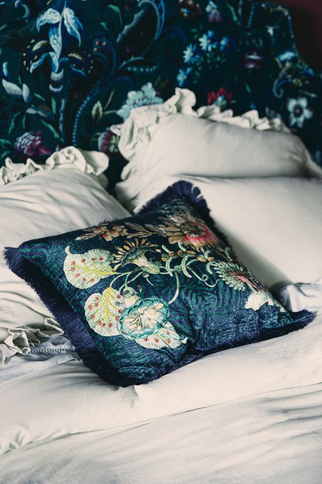House of Hackney Pampas Fringed Velvet Pillow #3