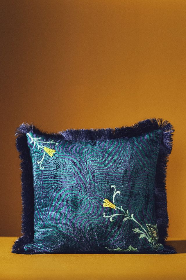 House of Hackney Pampas Fringed Velvet Pillow #5