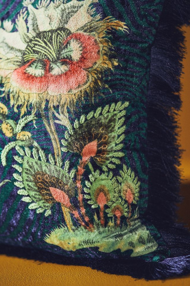 House of Hackney for Anthropologie Pampas Fringed Velvet Cushion