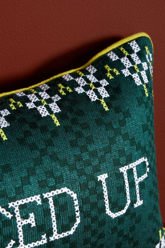 Wintry Embroidered Pillow #3