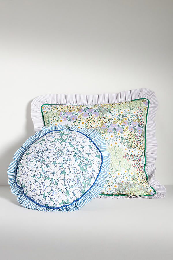 Nalini Floral Ruffle Cotton Cushion