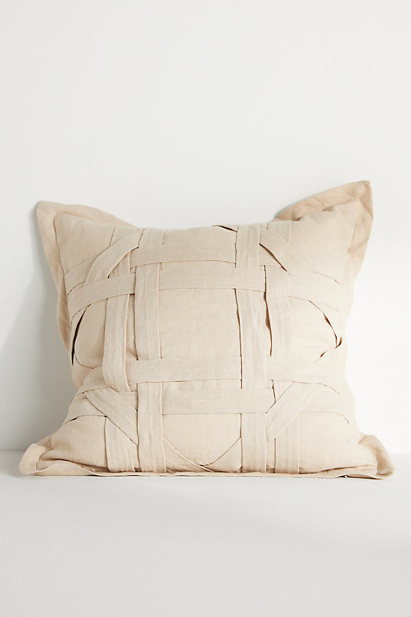 Anthropologie Interlace Pillow In White