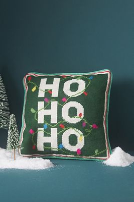 Furbish Studio Holiday Needlepoint Pillow