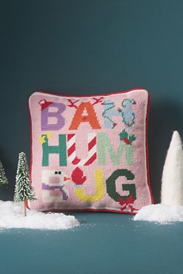 Furbish Studio Holiday Needlepoint Pillow