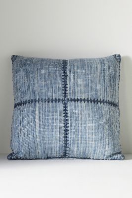 Anthropologie Mischa Indoor/outdoor Pillow In Blue