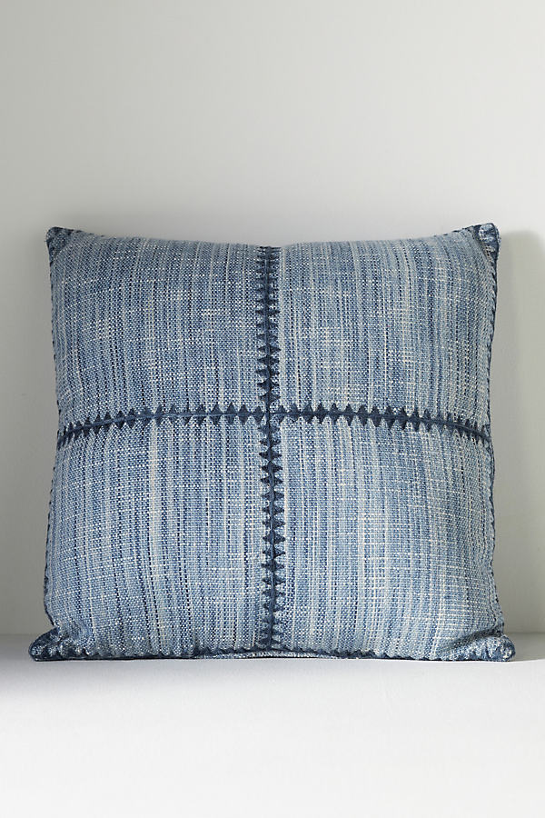 Anthropologie Mischa Indoor/outdoor Pillow In Blue