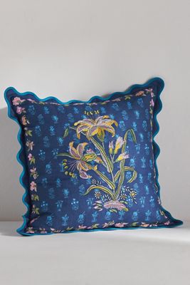 Eudora Embroidered Scalloped Pillow