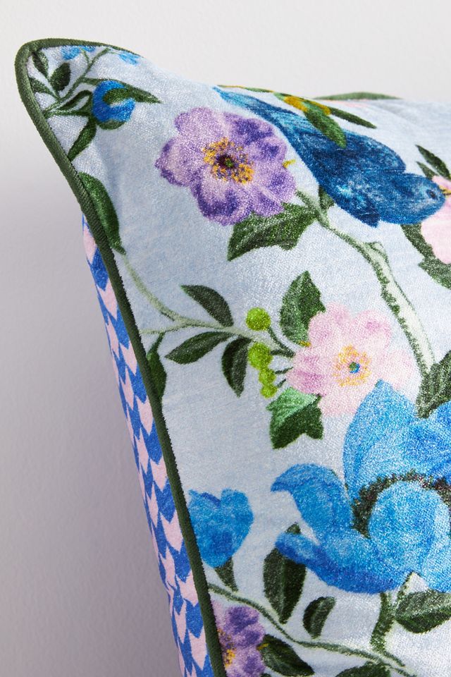Alva Floral Cotton Velvet Pillow #3