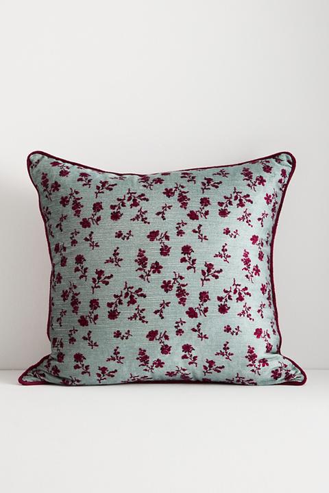 Alva Floral Cotton Velvet Pillow