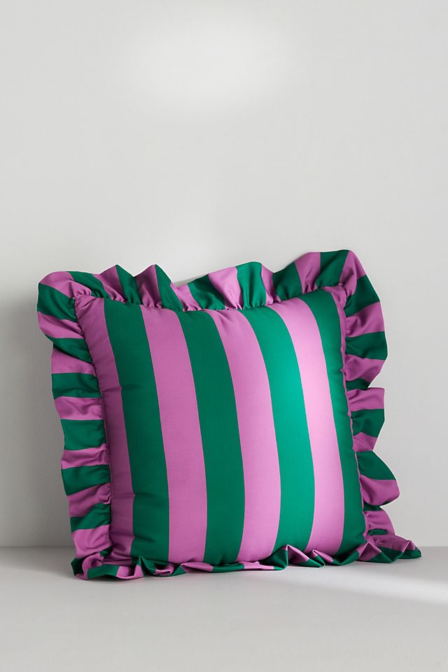 Maeve by Anthropologie Striped Ruffle Indoor/Outdoor Pillow | Anthropologie