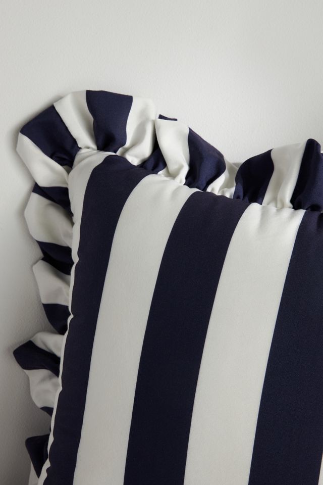 Maeve by Anthropologie Striped Ruffle Indoor/Outdoor Pillow #1
