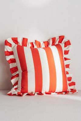 Maeve by Anthropologie Striped Ruffle Indoor/Outdoor Pillow