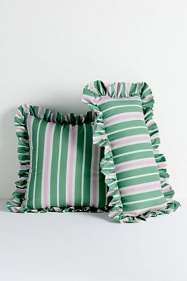 Maeve by Anthropologie Striped Ruffle Indoor/Outdoor Pillow
