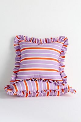 Maeve by Anthropologie Striped Ruffle Indoor/Outdoor Pillow