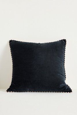 Anthropologie Velvet Milo Pillow In Black
