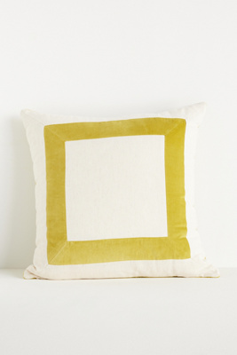 Anthropologie Cotton Velvet Frame Pillow In Multi